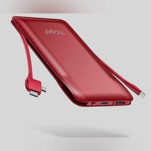 TG90 Portable Charger 10000mah Power Bank with Built-In Cables Tested Working